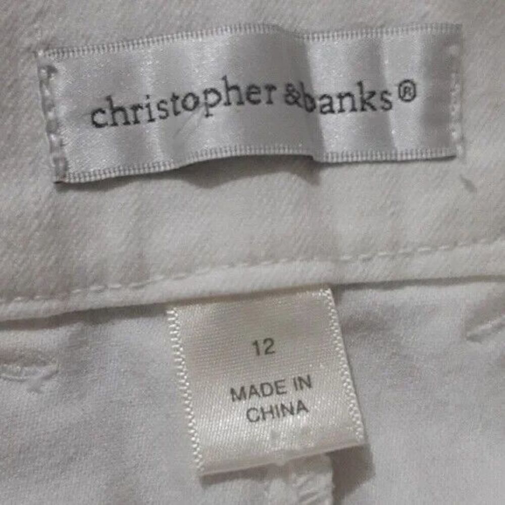 Christopher & Banks size 12 white cropped jeans - Picture 13 of 15